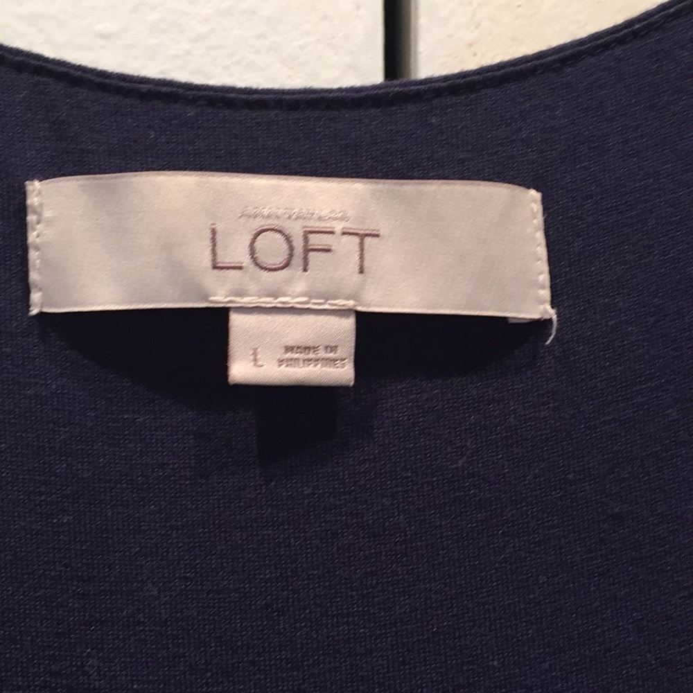 Ann Taylor Loft navy sleeveless dress size Large - Picture 4 of 4